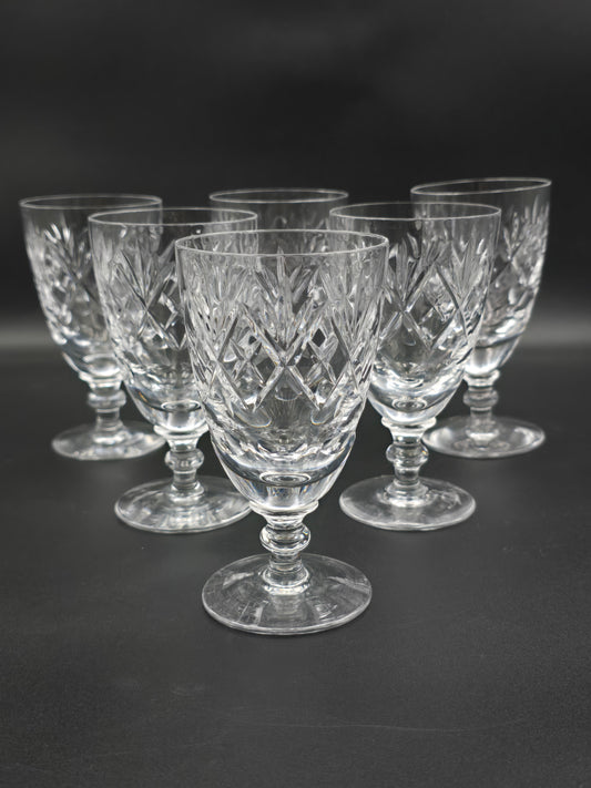 Royal Doulton Georgian Pattern Crystal wine goblets 200ml 13.5cm tall