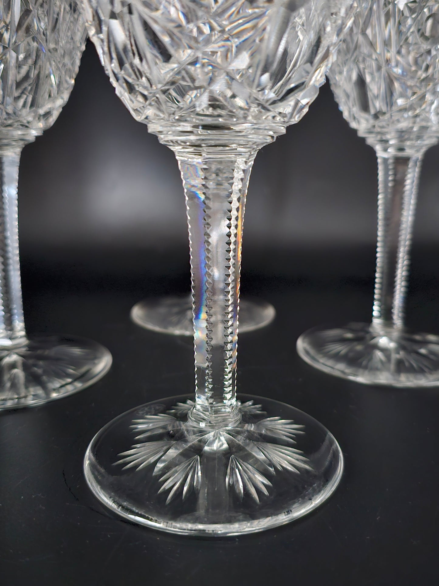 Stunning Baccarat Crystal Large Wine Glasses. 250ml Lagny Pattern. Set of 4.