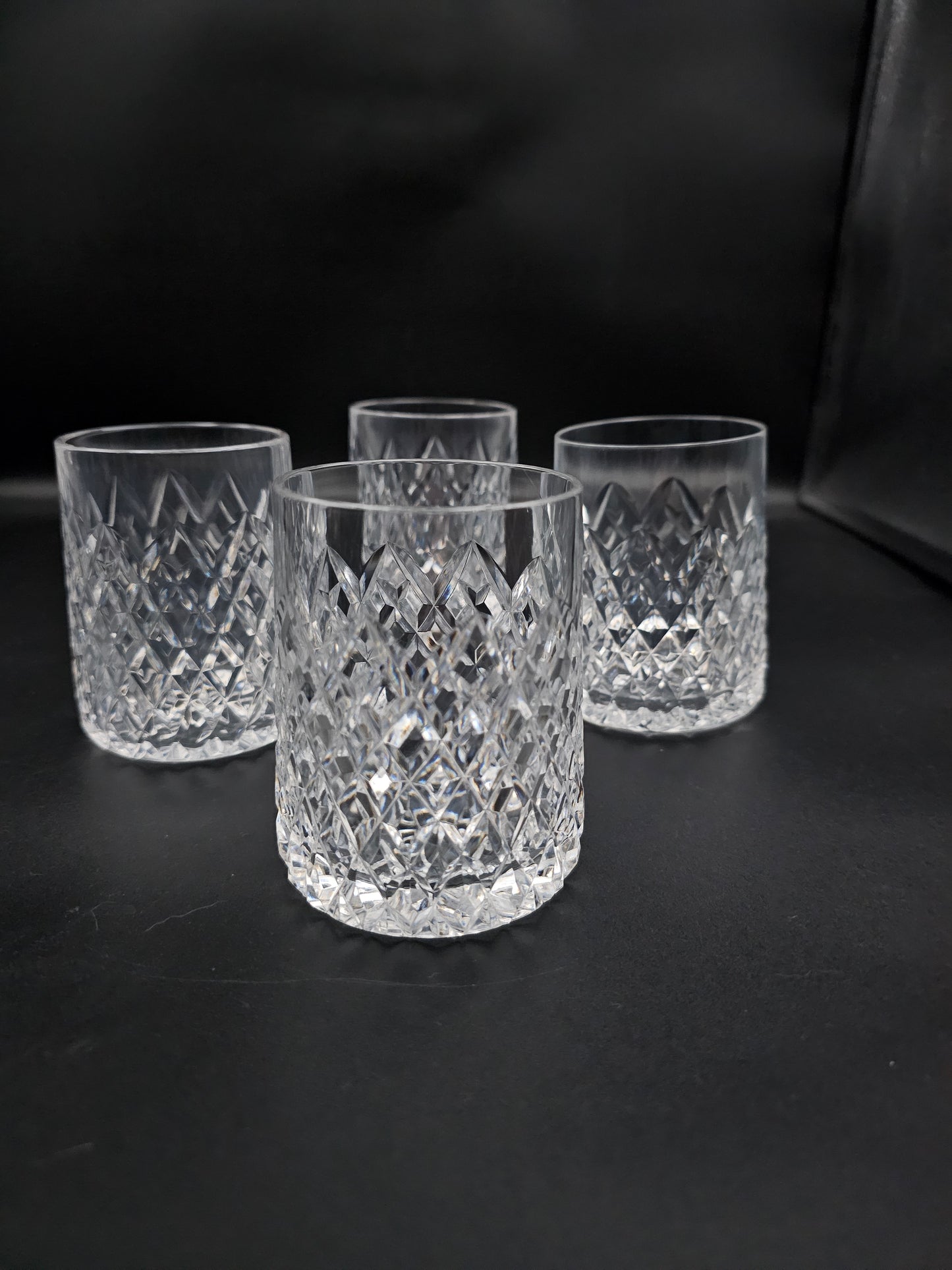 Set of 4 Cut Crystal Tumblers Tyrone Sperrins Pattern 225ml