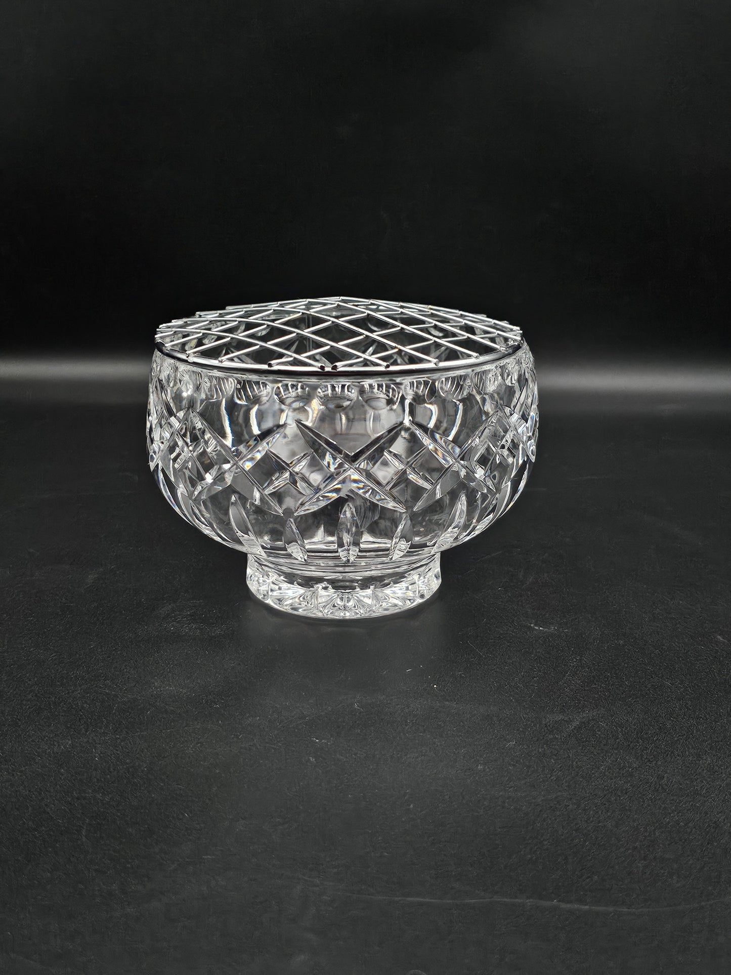 Small Crystal Rose bowl Posy Flower bowl 12cm wide