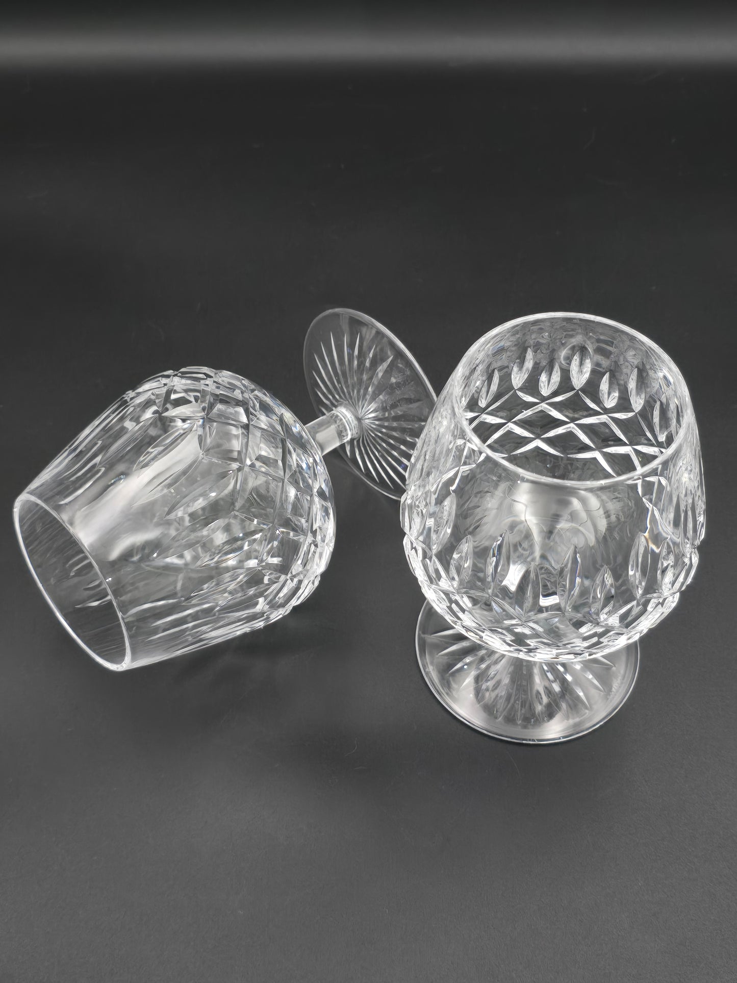 Pair of Stuart Crystal Glendevon Pattern Brandy Glasses 11oz