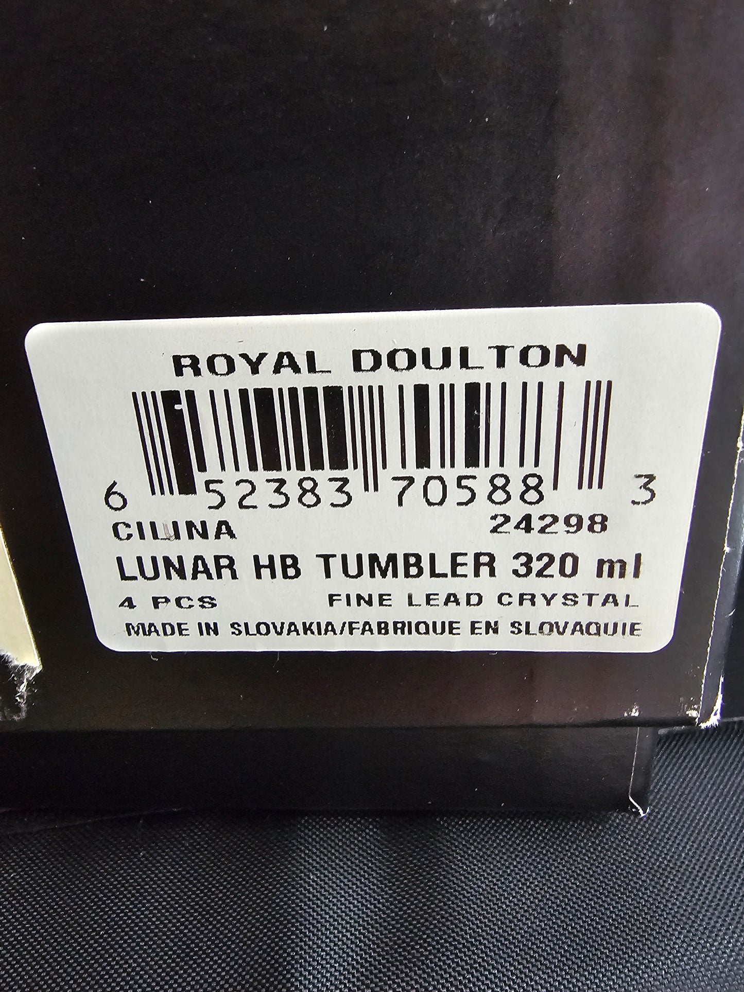 Stunning Royal Doulton Lunar Hi Ball Tumbler. Set of 4, Boxed. 320ml.