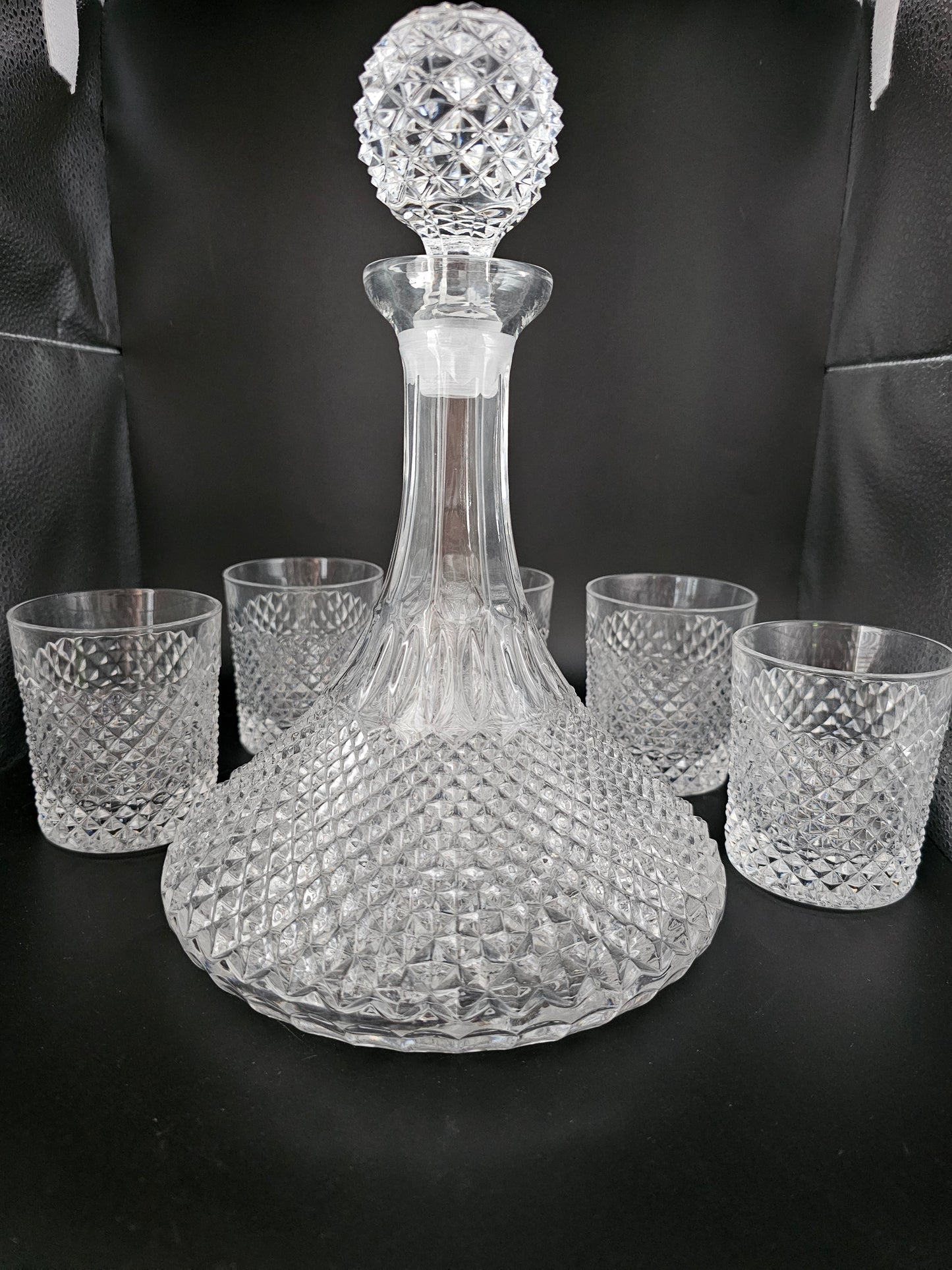 Ships Decanter and 5 Tumbler Glasses set