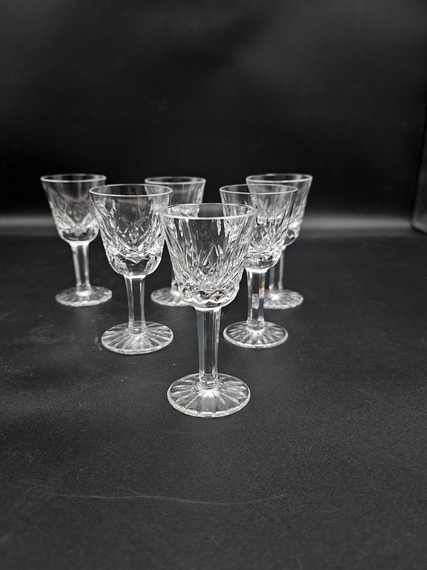 Vintage Waterford Lismore small liqueur glasses 25ml boxed set of 6