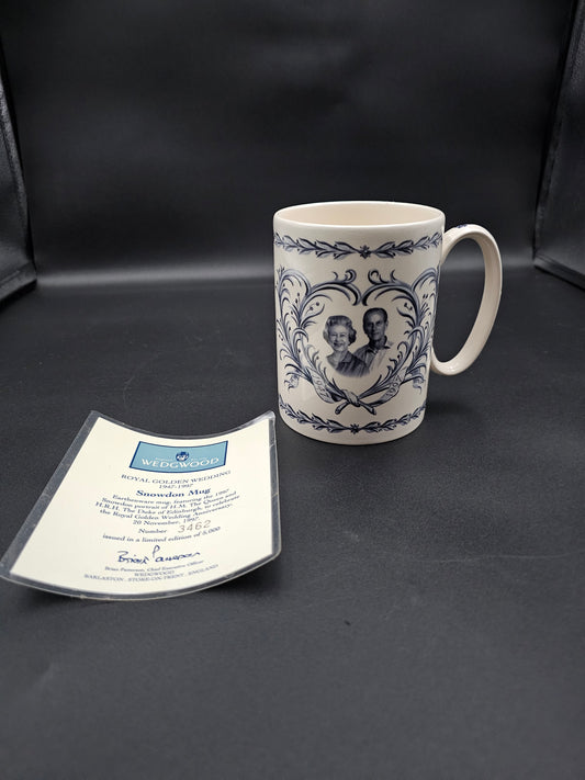 Vintage Wedgwood Mug , the Royal Golden Wedding Anniversary 1947 - 1997 Snowdon.