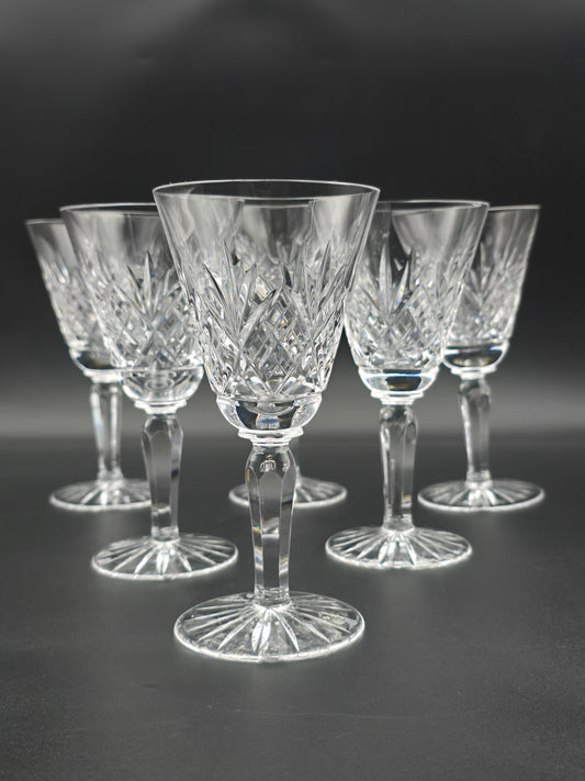 Set of 6 small Beautiful Crystal wine Glasses 175ml
