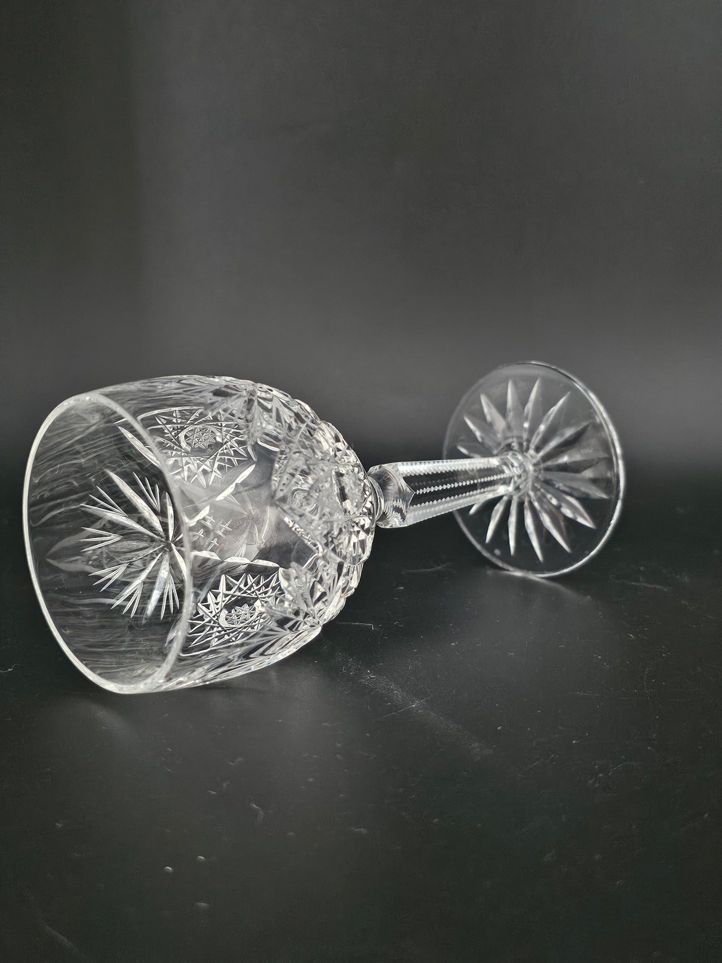 Beautiful cut Single Crystal Wine Glass. 150ml