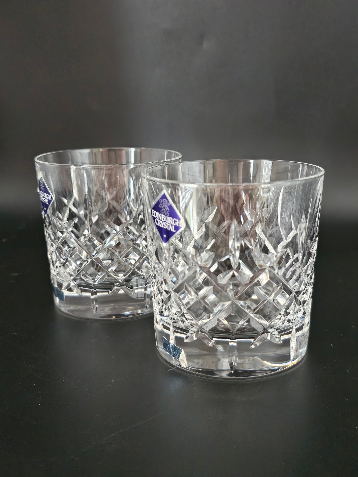 Pair of Edinburgh Crystal Appin Pattern Tumblers. 8oz