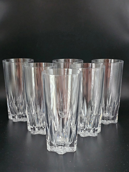 Set of 6 Crystal Glass Hi Ball glasses. 325ml