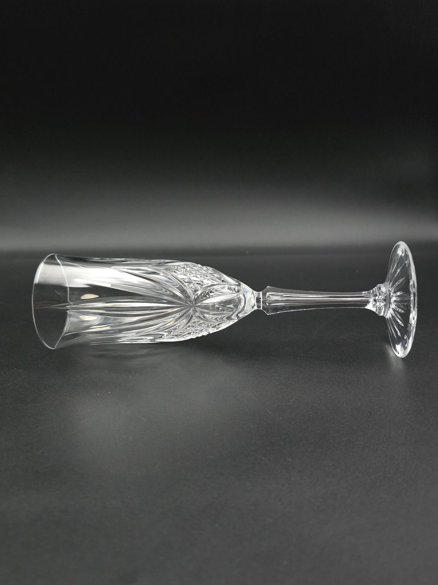 Set of 6 Cristal de Flandre “Salzburg” Champagne Flutes – 24% Lead Crystal, France, 160 ml