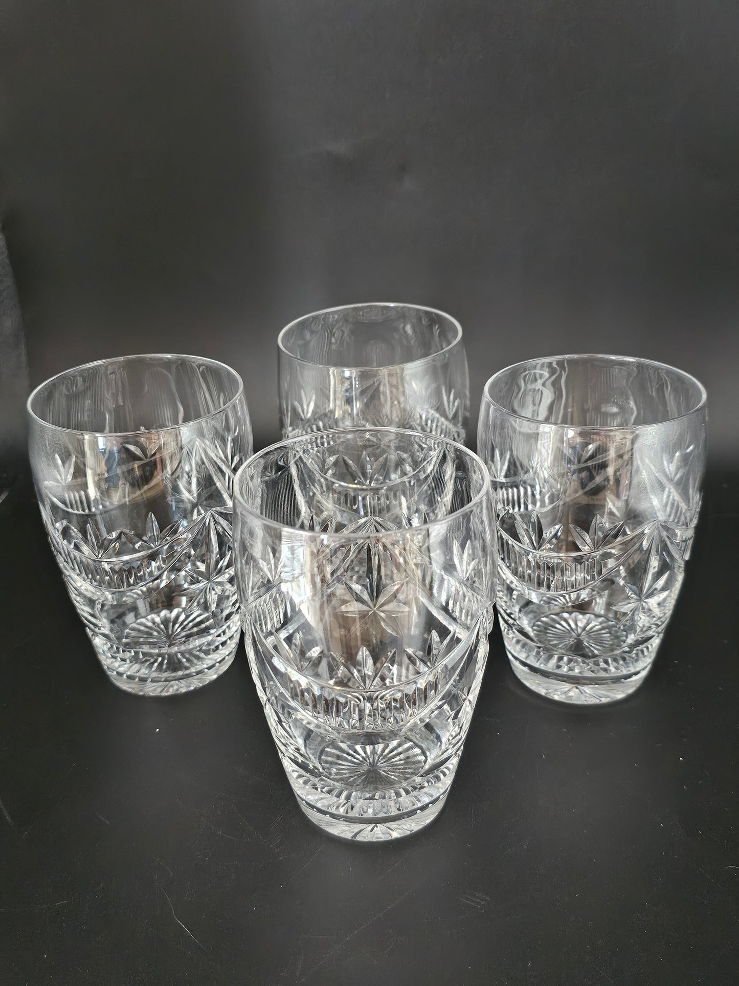 Set of 4 Vintage Crystal Tumbler glasses 350ml