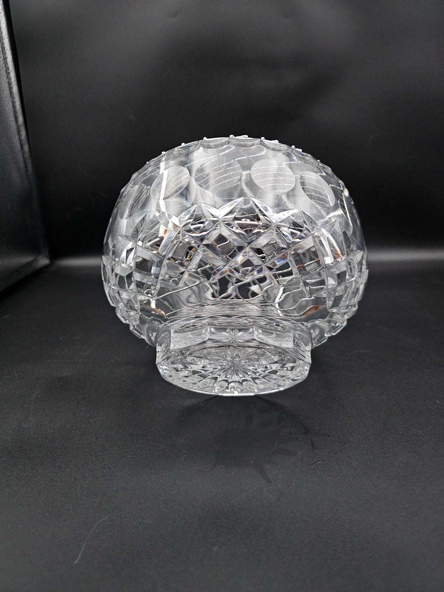 Beautiful Large Crystal Rose Posy Flower bowl 16.5cm wide