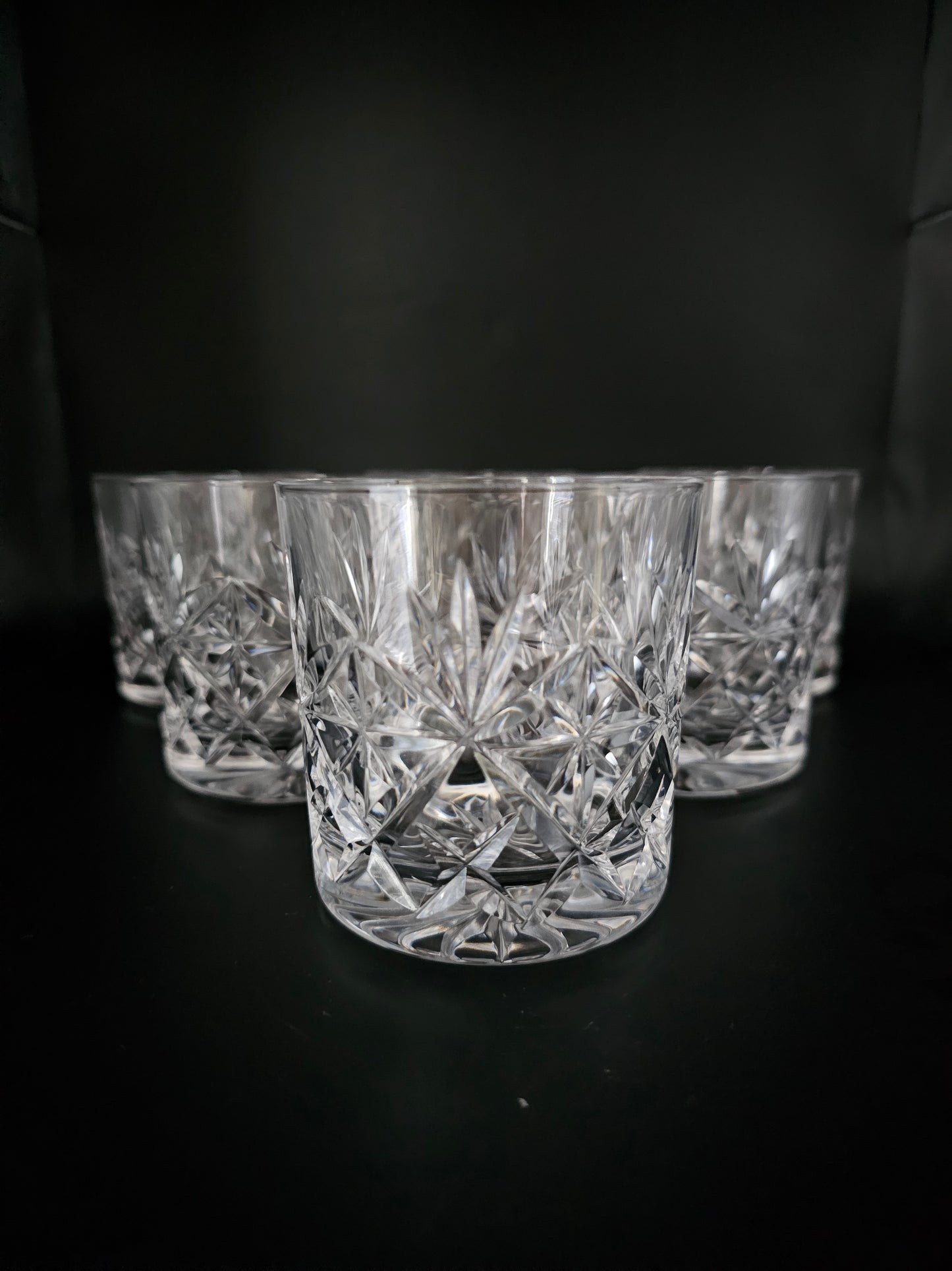 Set of 6 Vintage Crystal Tumblers. Ideal for Whisky, Water Juice or Spirits. 9oz