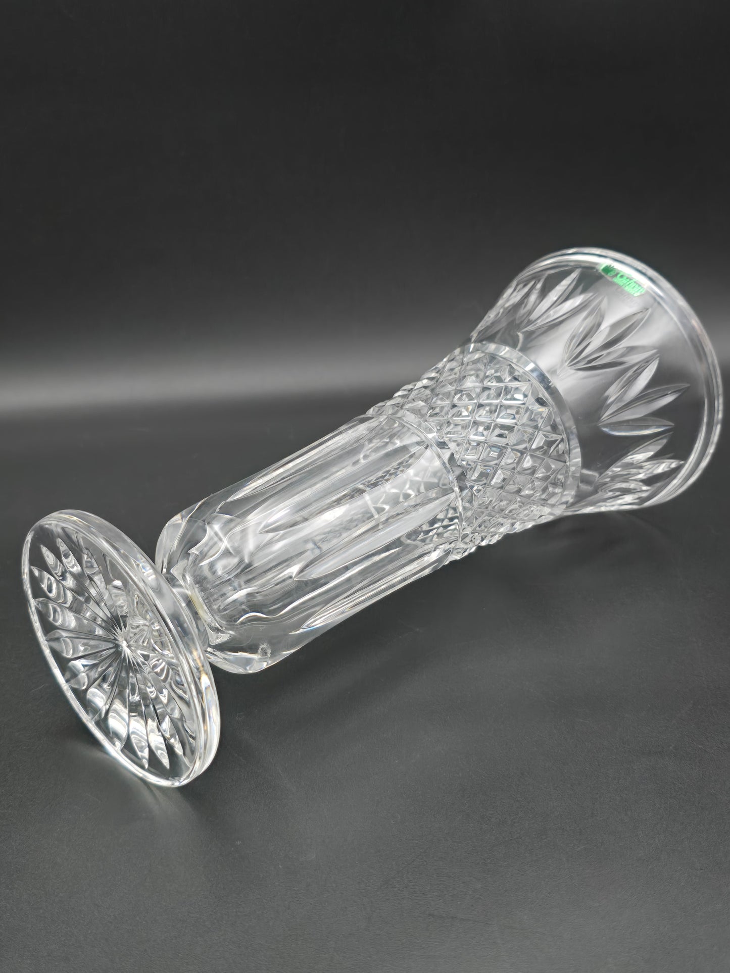 Vintage Galway Irish Crystal Vase . 22cm tall