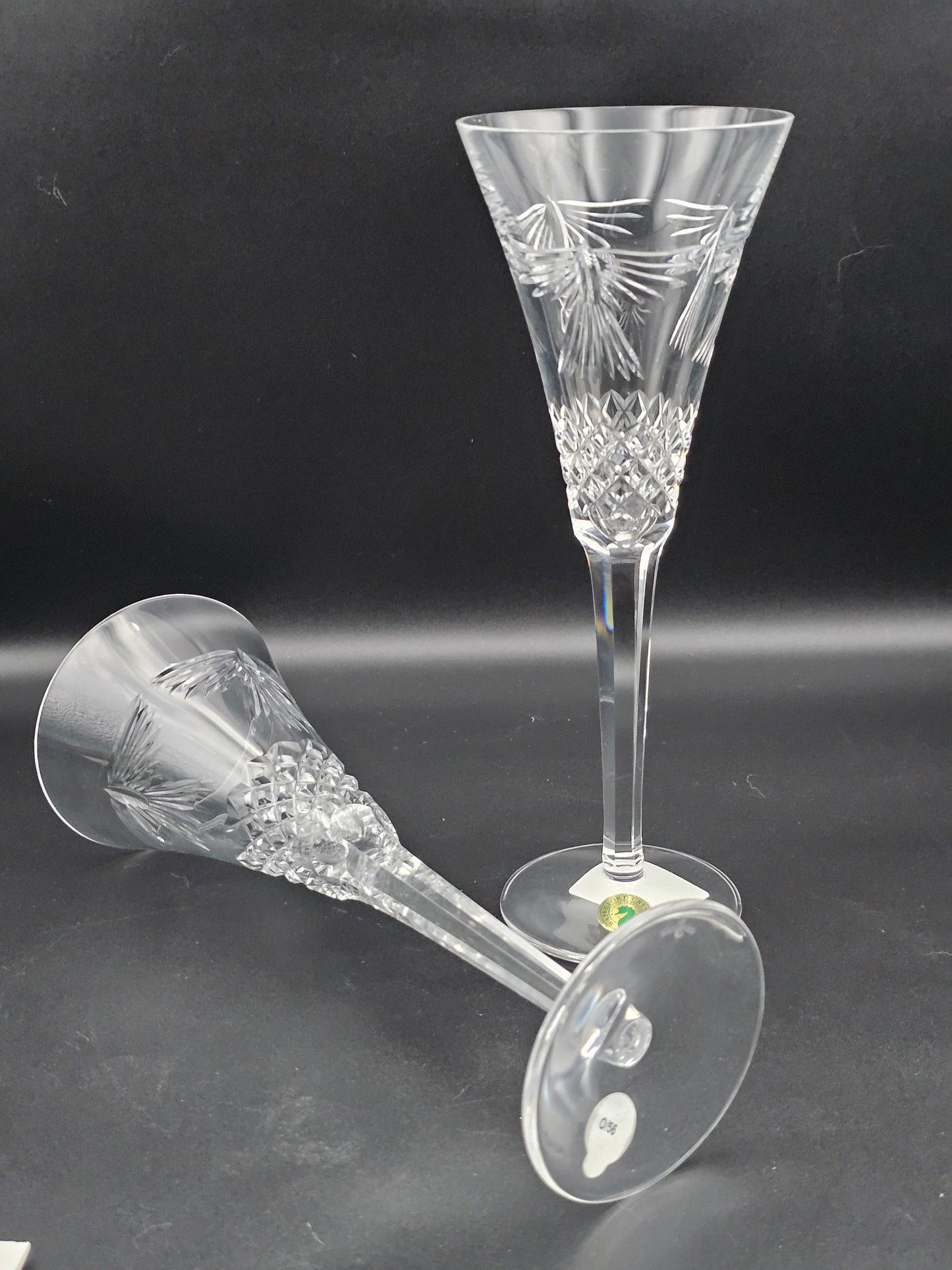 Waterford Crystal The Millennium Collection a toast to the Year 2000 Toasting Flutes Pair. Fifth Toast Peace