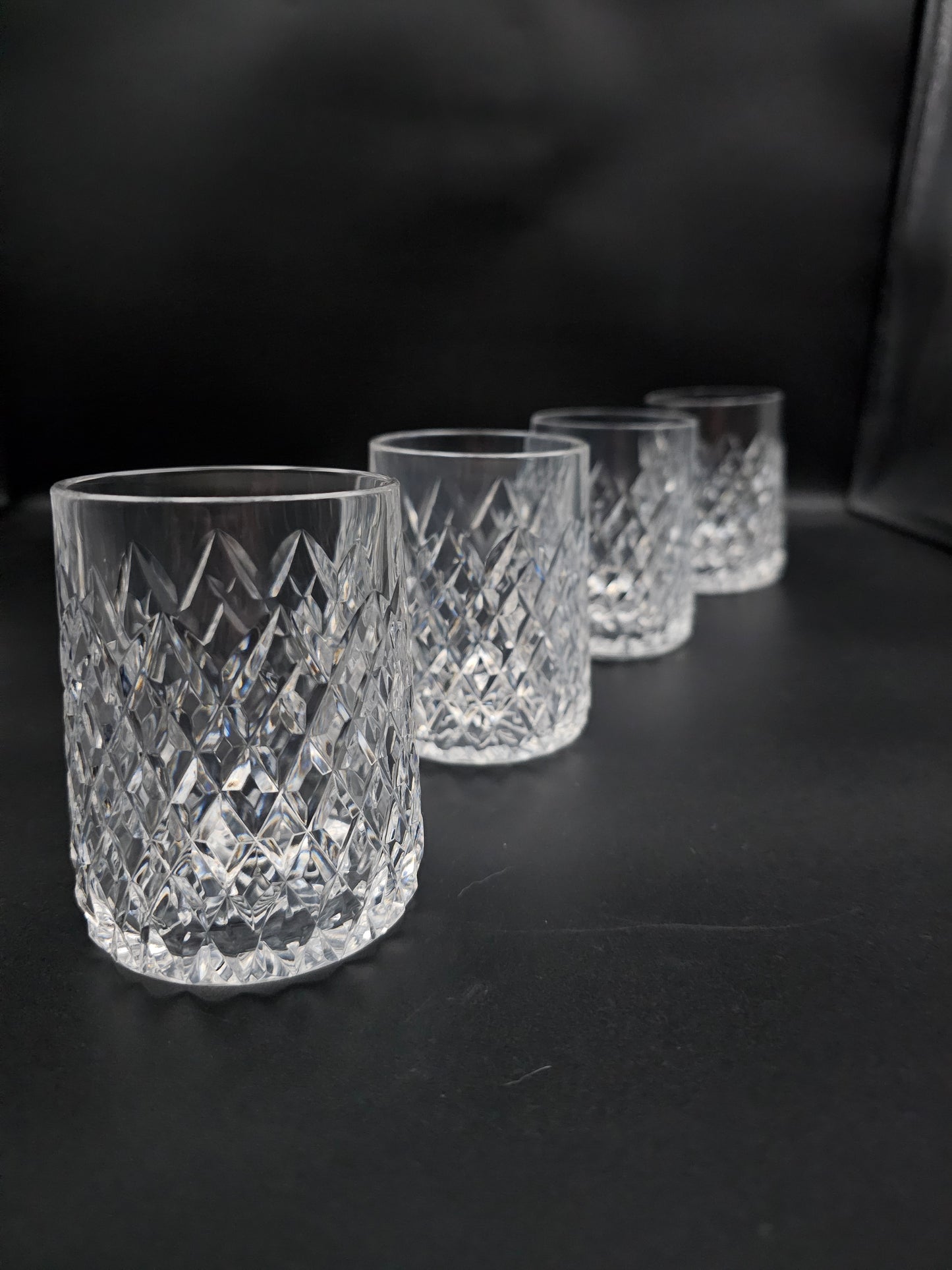 Set of 4 Cut Crystal Tumblers Tyrone Sperrins Pattern 225ml