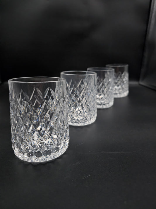 Set of 4 Cut Crystal Tumblers Tyrone Sperrins Pattern 225ml