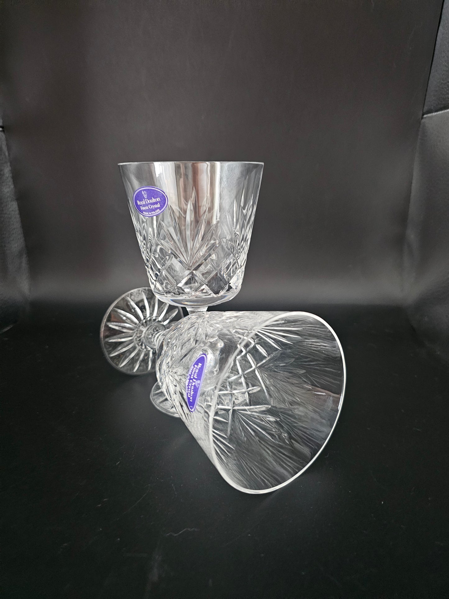 Pair of Royal Doulton Crystal Wine glasses 250ml