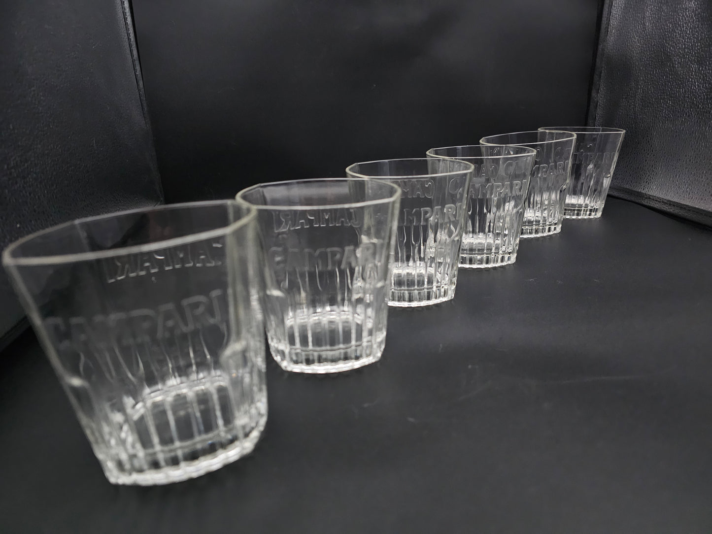 Campari Embossed Tumblers for Campari, Negroni or Gin & Tonic 350ml 13fl oz. Boxed set of 6