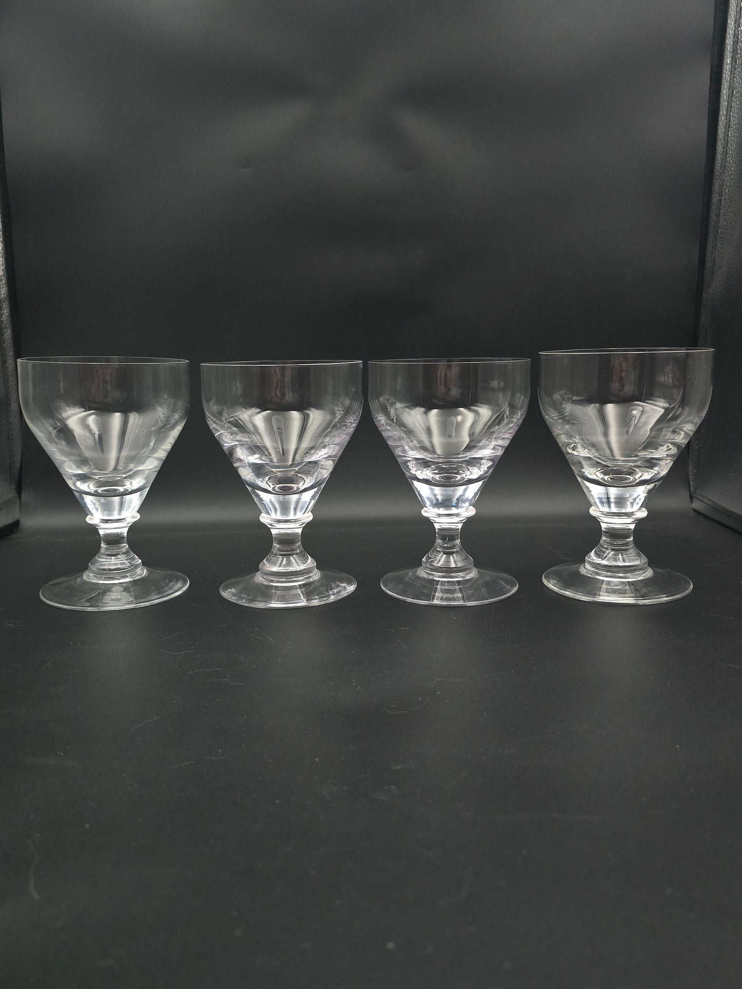 Set of 4 Whitefriars Apollo Pattern Claret glasses or Rummers 375ml