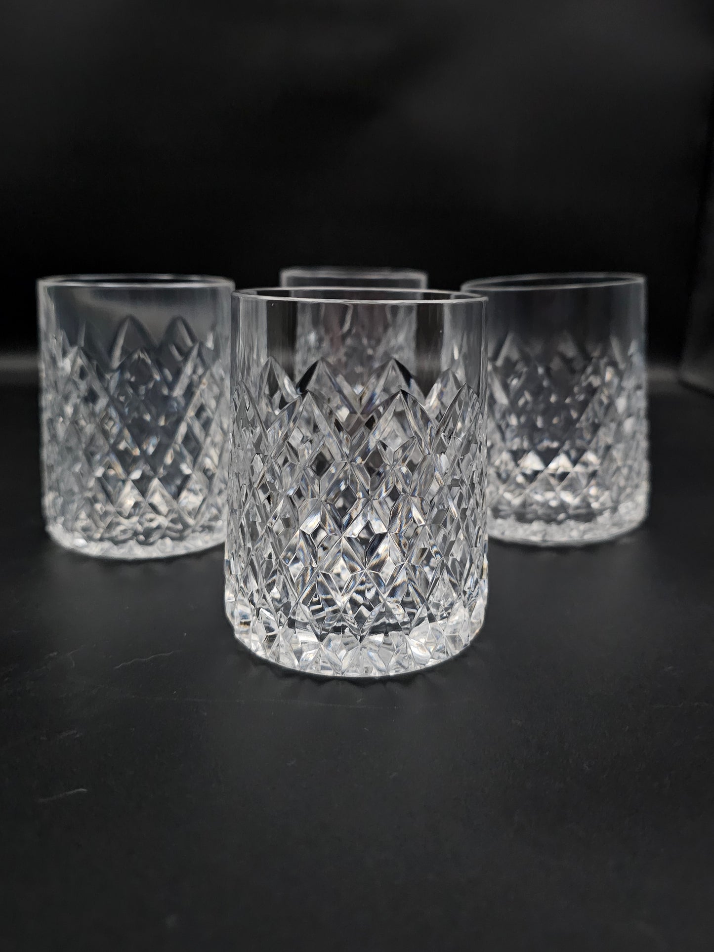 Set of 4 Cut Crystal Tumblers Tyrone Sperrins Pattern 225ml