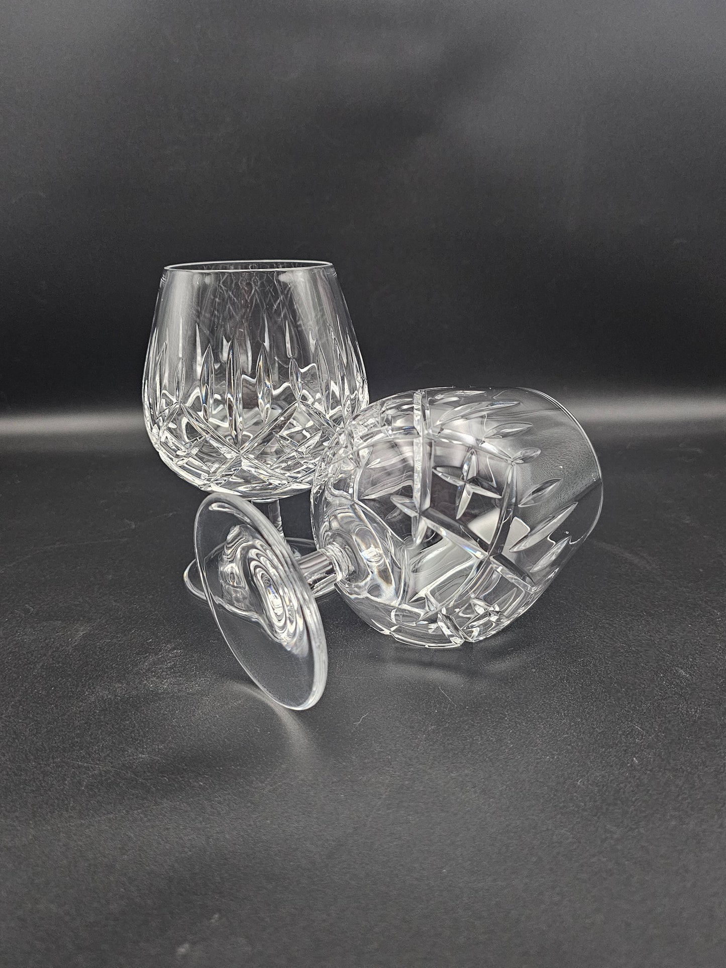 Pair of Crystal Cognac Brandy Glasses 11oz