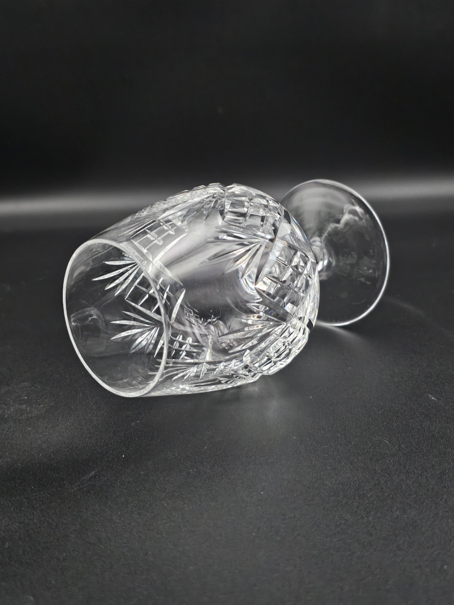 Set of 4 Knopped stem Crystal Brandy Cognac glasses 9oz