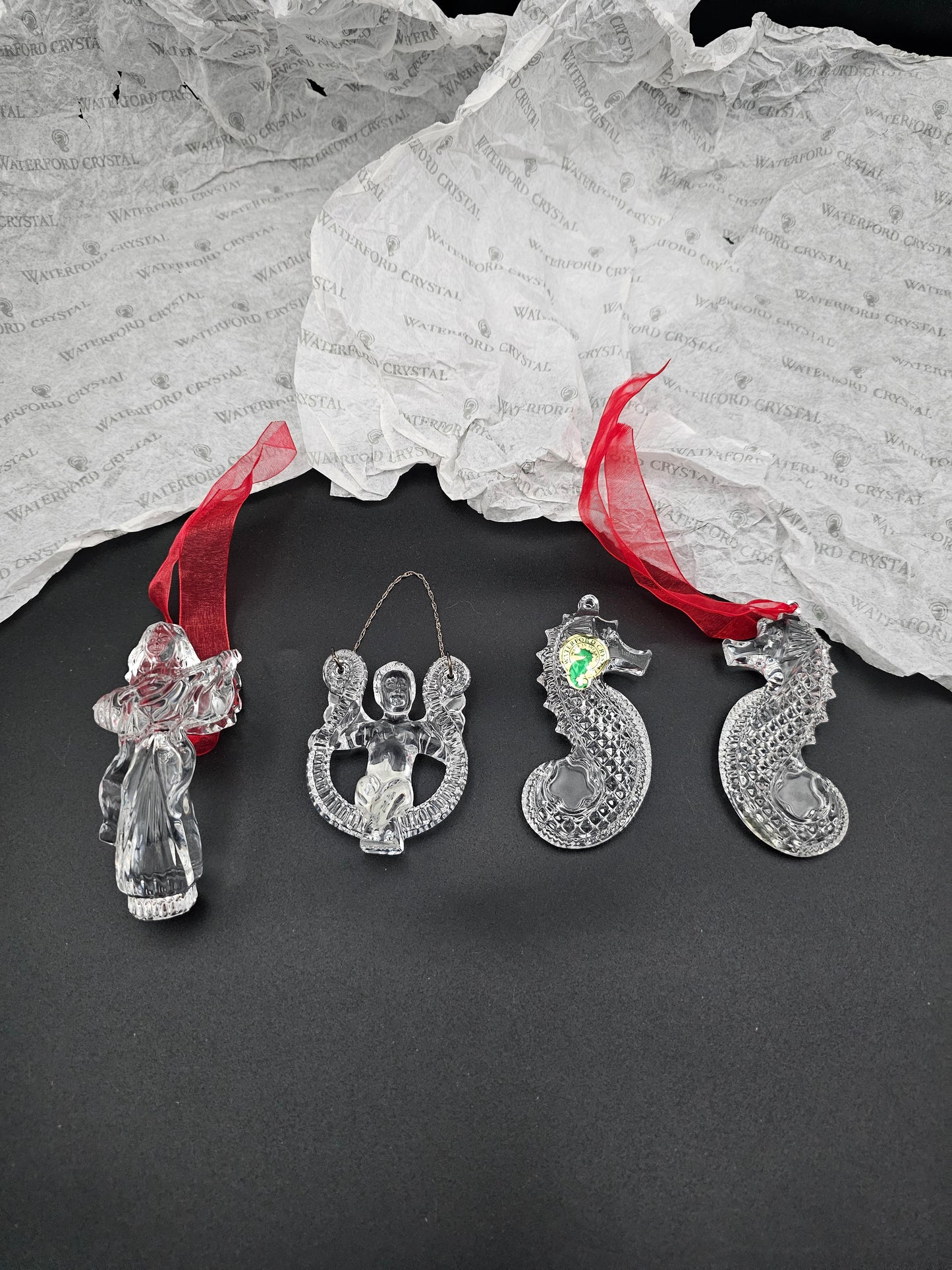 Waterford Irish Crystal Christmas Tree Decorations x 4