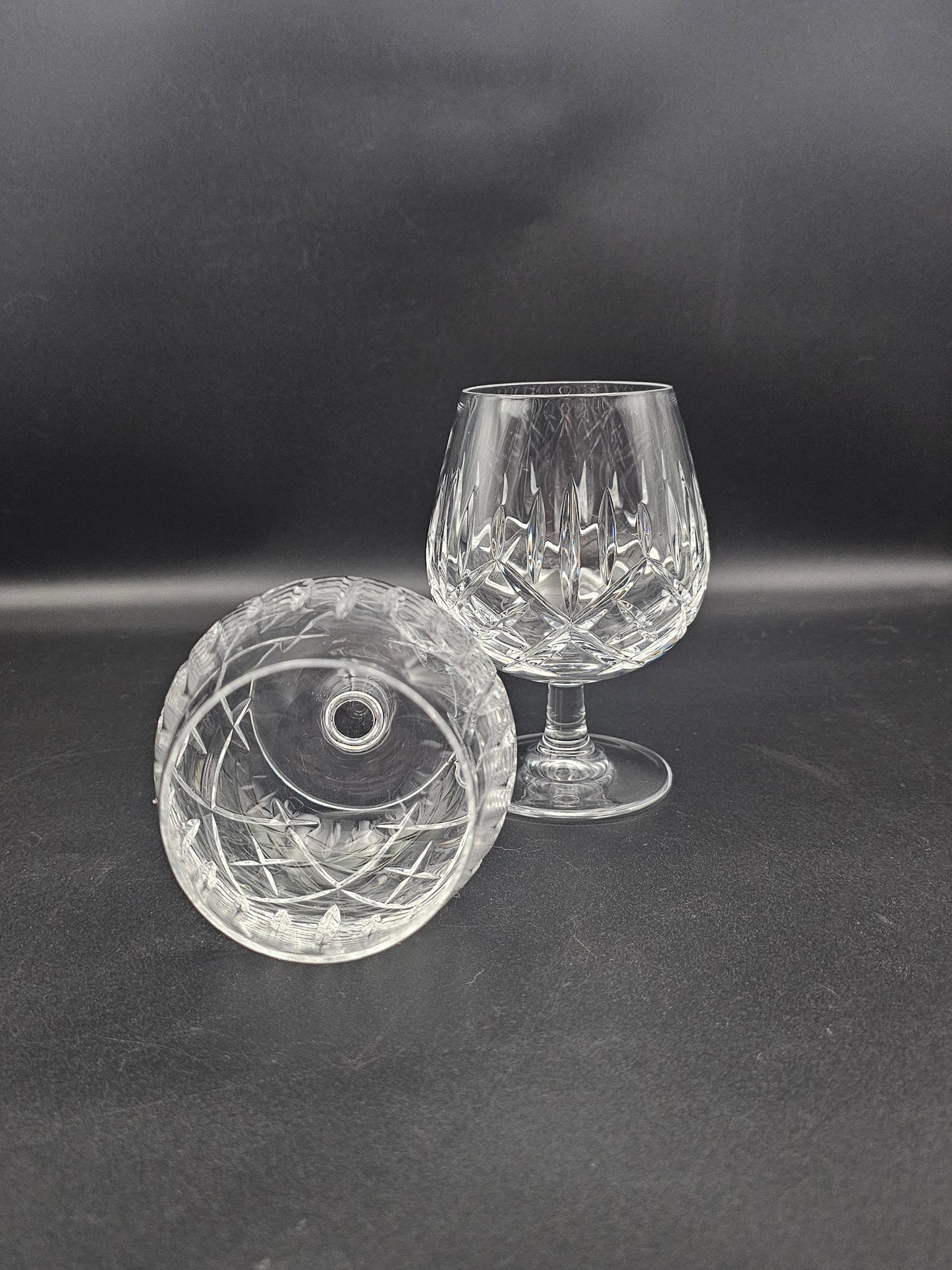 Pair of Crystal Cognac Brandy Glasses 11oz