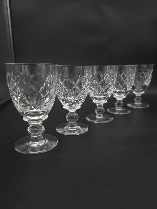 Set of 5 Crystal Glass goblets. 165ml. 12cm tall