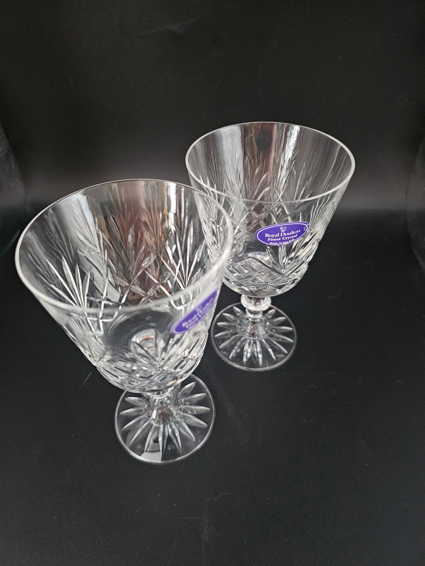 Pair of Royal Doulton Crystal Wine glasses 250ml