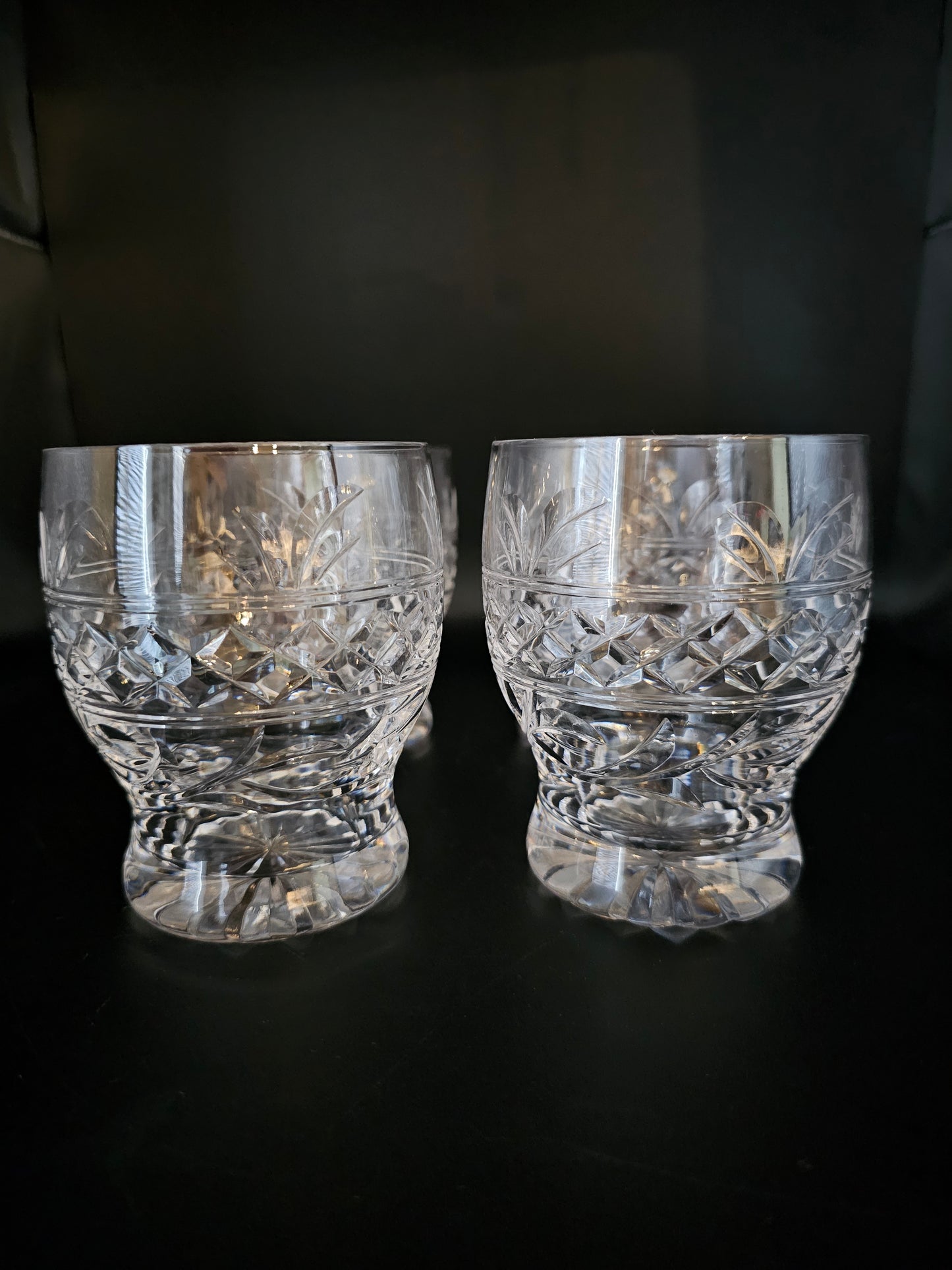 Set of 4 Large Vintage Stuart Crystal Tumblers. 12oz. Imperial Pattern.