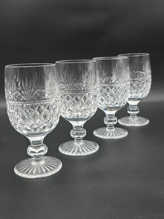 Stuart Crystal Montrose Pattern set of 4 Crystal wine glasses
