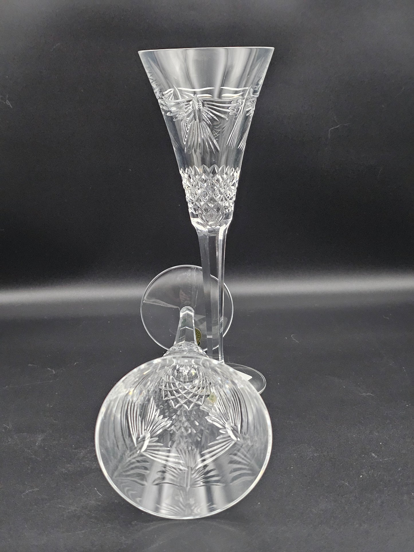 Waterford Crystal The Millennium Collection a toast to the Year 2000 Toasting Flutes Pair. Fifth Toast Peace