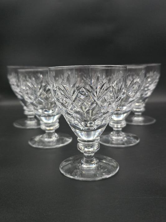 Royal Doulton Georgian Pattern set of 6 Crystal Wine goblets 250ml