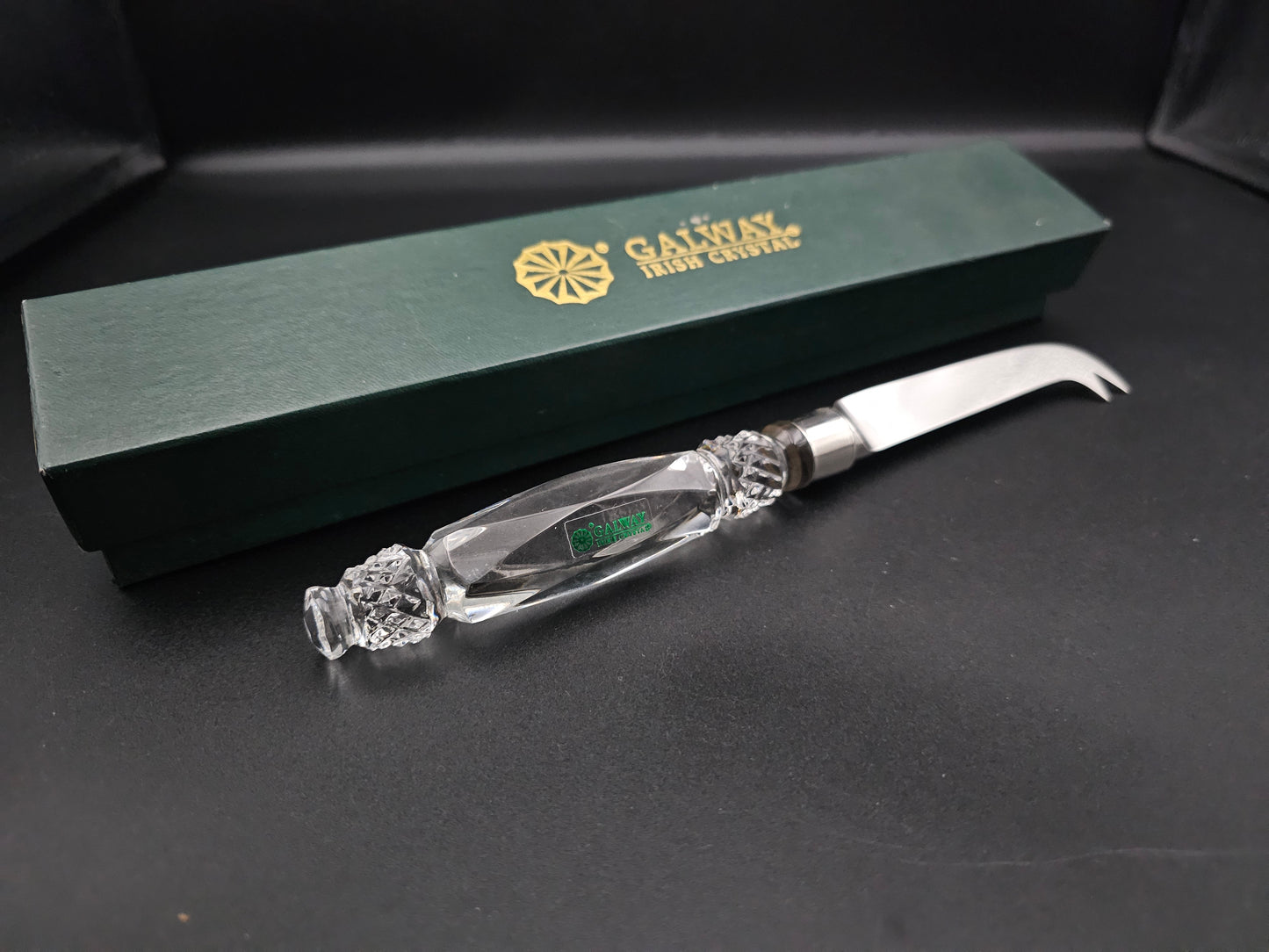 Galway Irish Crystal Cheese knife. Boxed