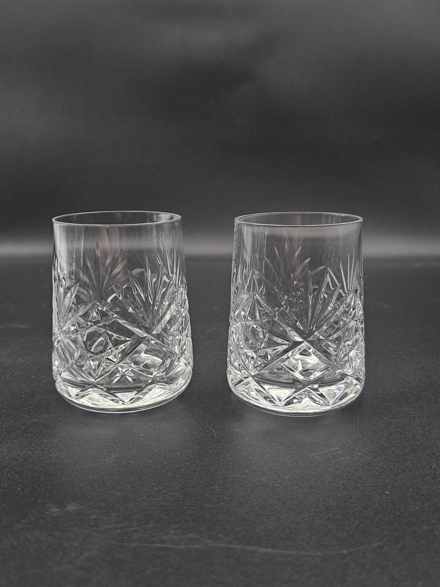 Lovely pair of Small Crystal Tumblers 175ml 9cm tall