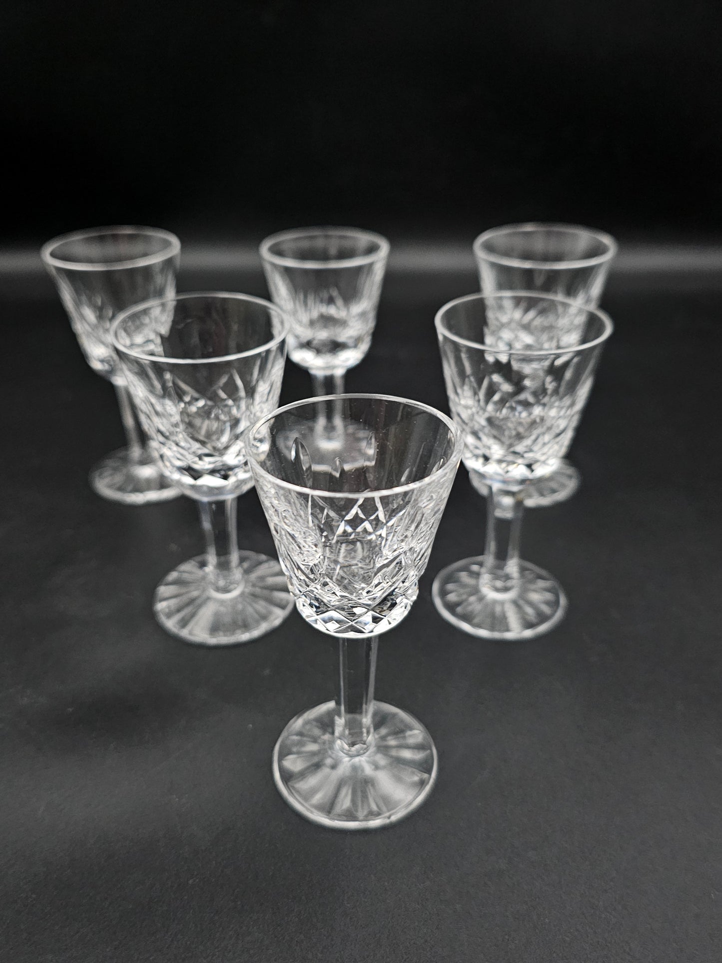 Vintage Waterford Lismore small liqueur glasses 25ml boxed set of 6