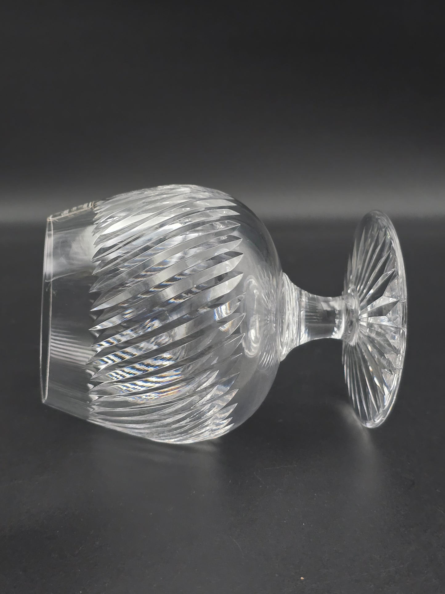 Set of 6 Tudor Crystal Aquitaine Pattern brandy glasses. 10oz