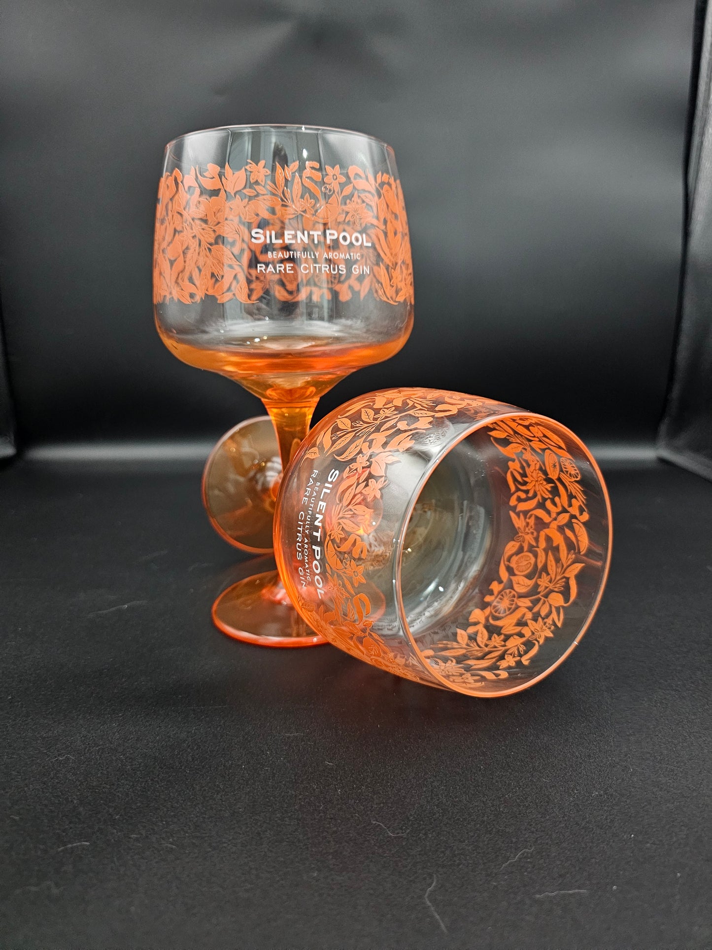 A pair of Silent Pool Citrus Copa Gin glasses