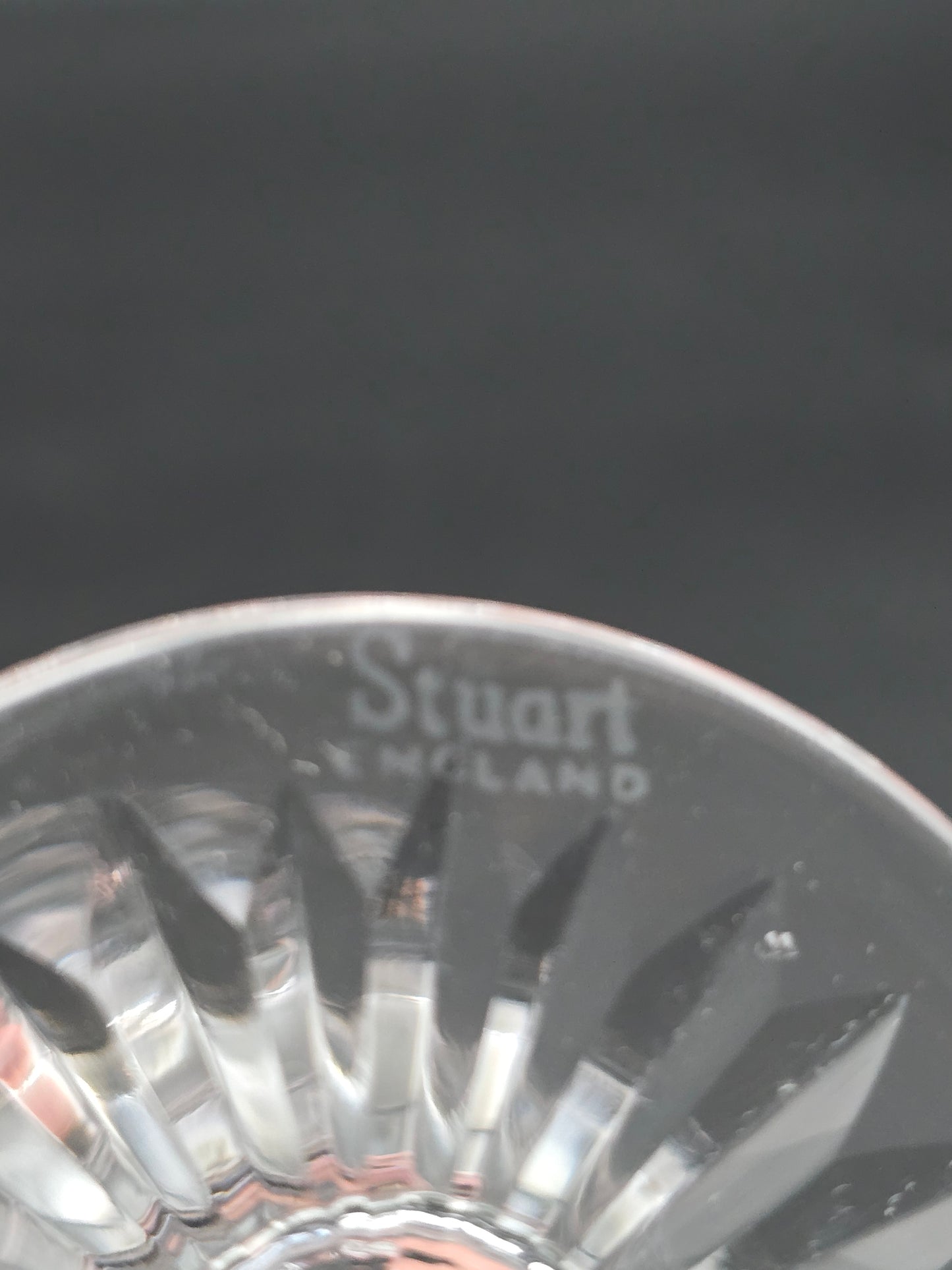 Set of 4 Stuart Crystal Ludlow Pattern Small Crystal wine glasses. 175ml
