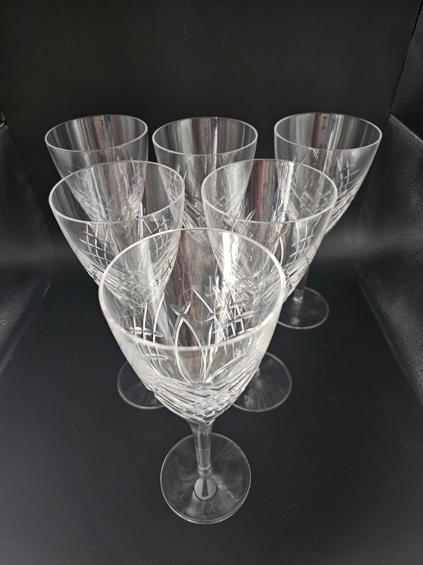 Edinburgh Crystal set of 6 Torrent Large Crystal Wine glasses. 300ml Boxed