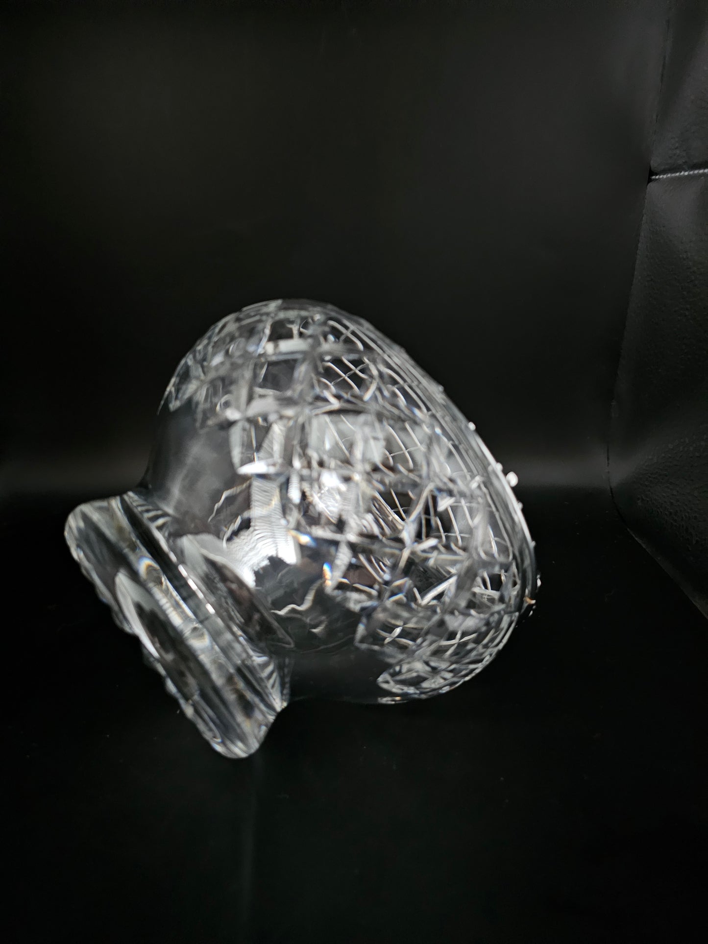 Stunning Vintage Crystal Rose Bud posy bowl. 15cm