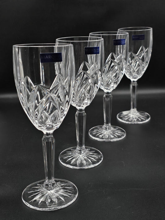 Set of 4 Waterford Marquis Brookside white wine glasses 230ml 20cm tall