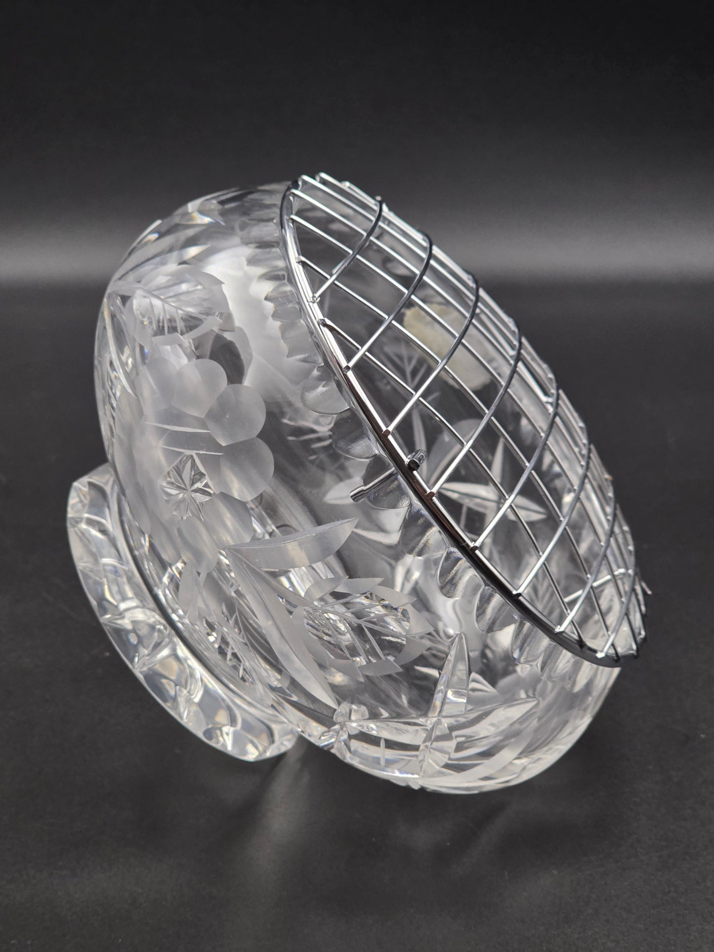 Bohemian Crystal Rose bowl. 5.5"