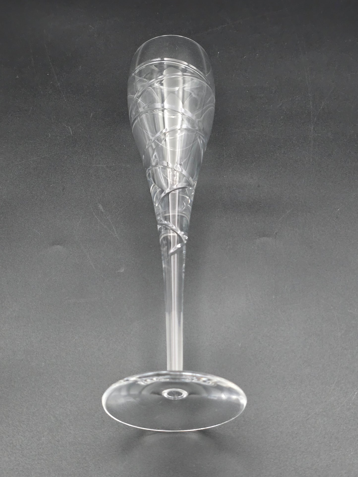 Set of 6 tall Aura style Crystal Champagne Flutes 175ml 25.5cm tall