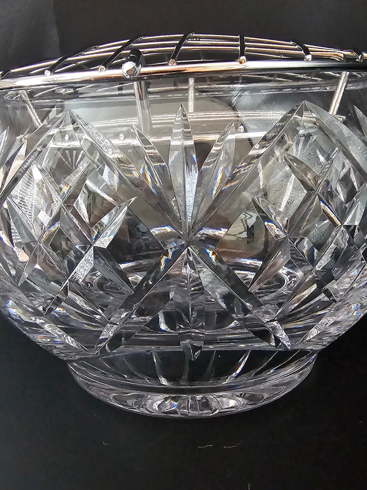 Medium Size Crystal Rose bowl. 11.5cm tall