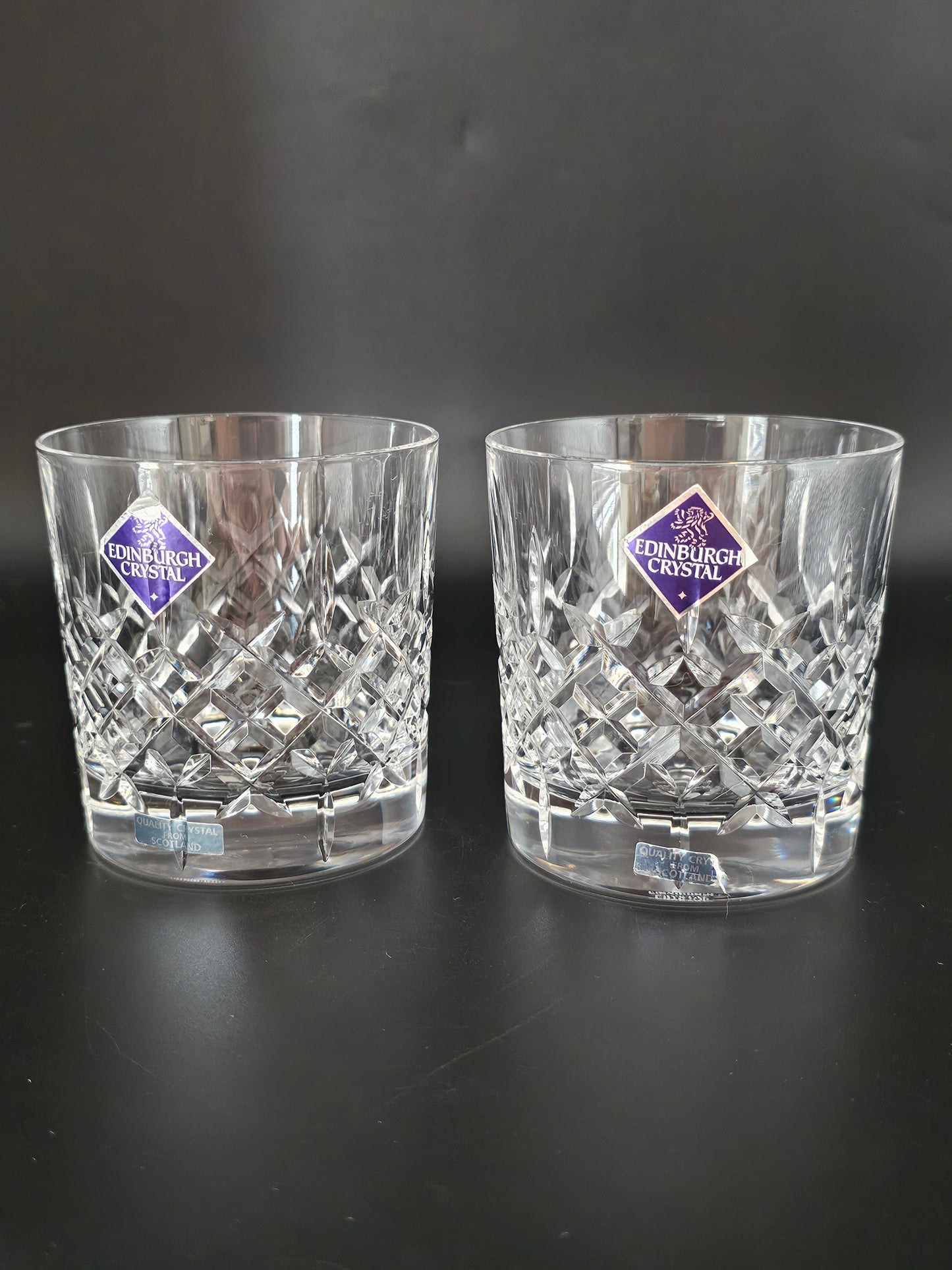 Pair of Edinburgh Crystal Appin Pattern Tumblers. 8oz