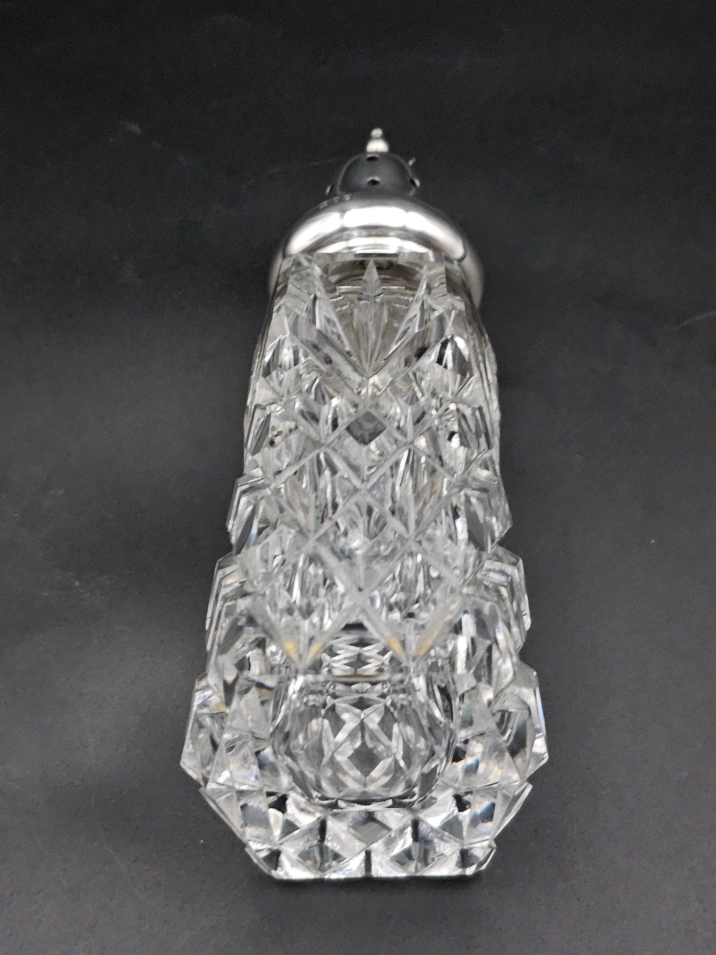 Silver topped Crystal Sugar shaker