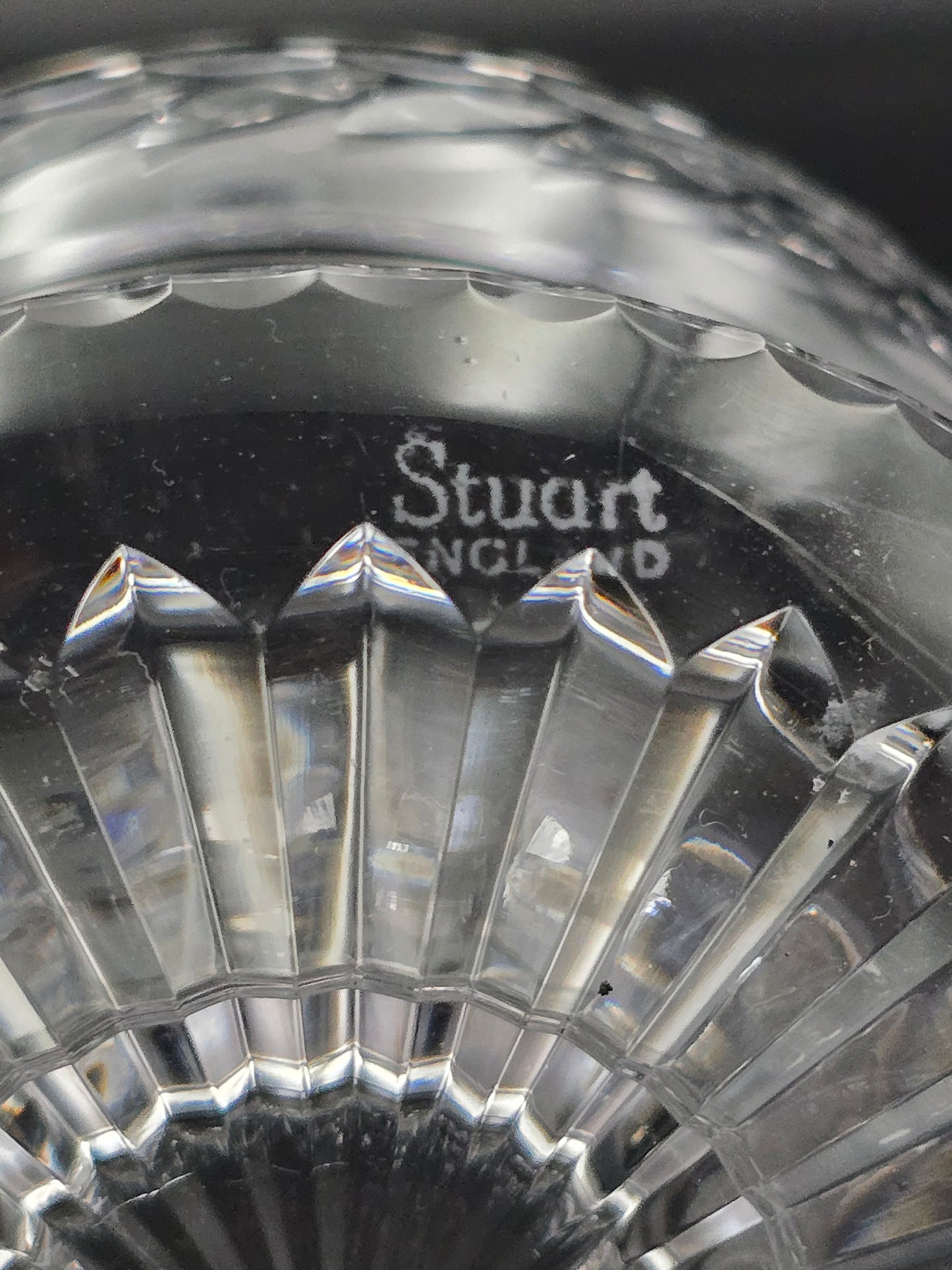 Set of Six Stuart Crystal Arundel Dessert / Pudding  or Starter Bowls – Fan Base Design – Made in England